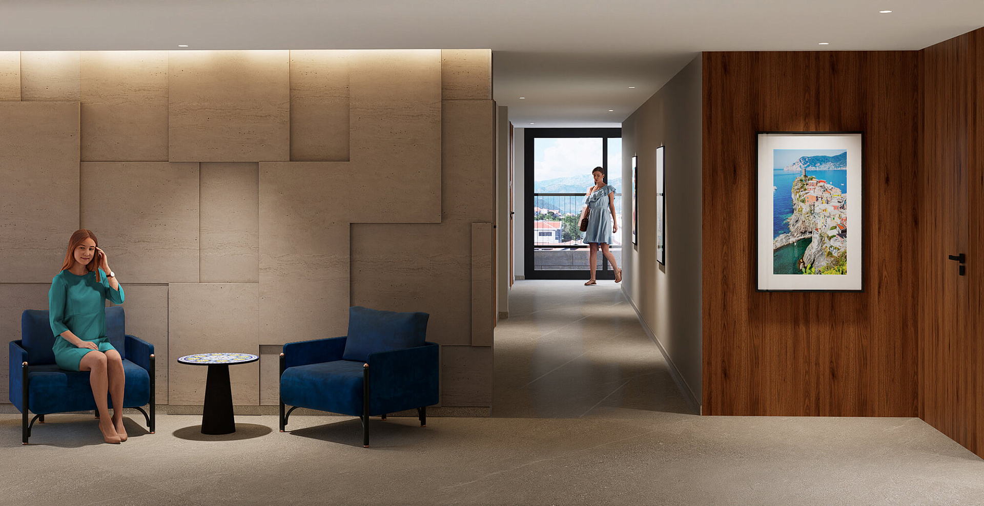 Public interiors of Tivat Residence apartments