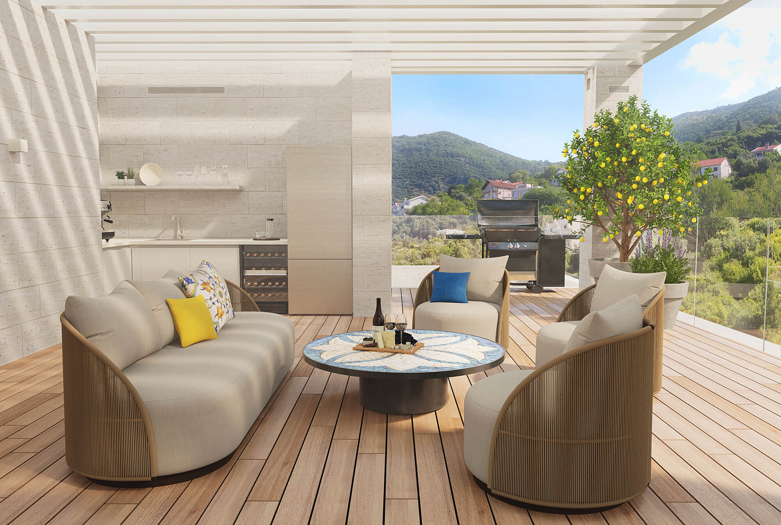 Public interiors of Tivat Residence apartments