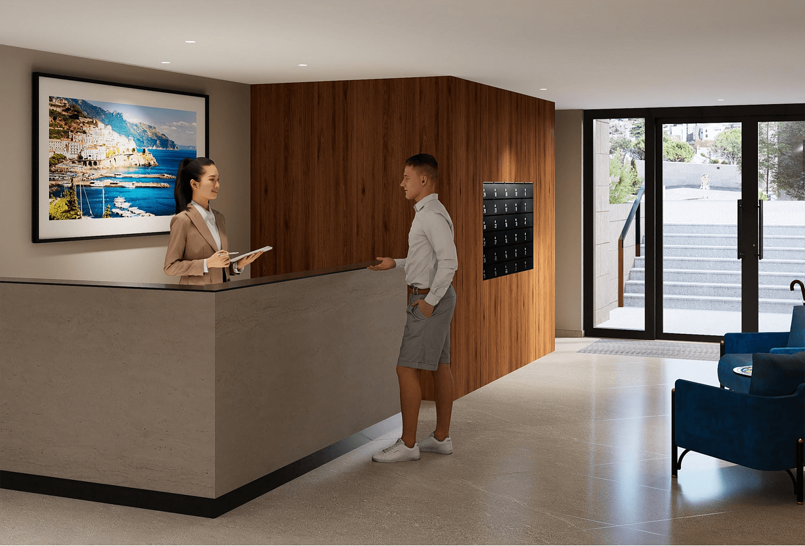 Public interiors of Tivat Residence apartments