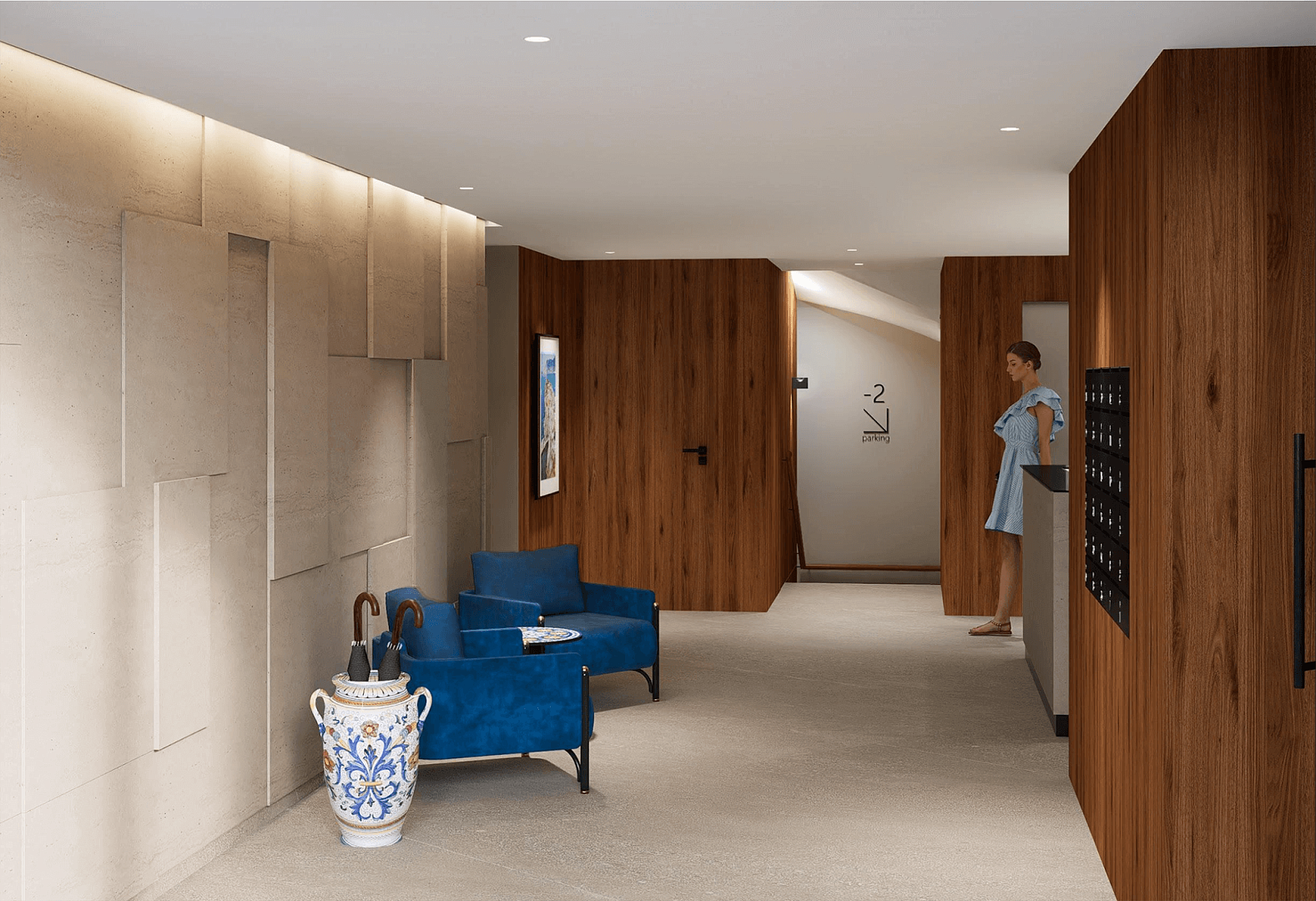 Public interiors of Tivat Residence apartments